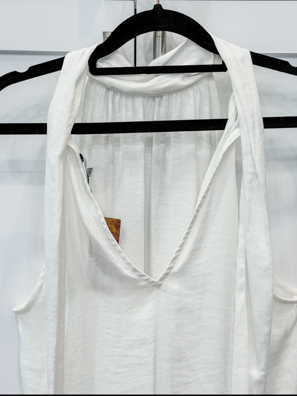 Naked Zebra White Collared Sleeveless Halter Sz M - Picture 7 of 8